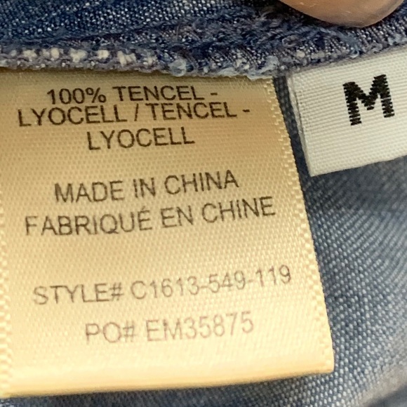 Cloth & Stone Chambray Blue Boho Bell Sleeve Top - Picture 8 of 12